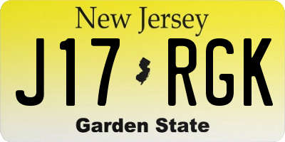 NJ license plate J17RGK