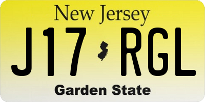 NJ license plate J17RGL