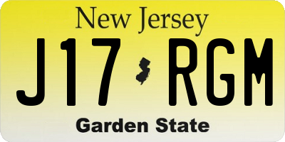NJ license plate J17RGM