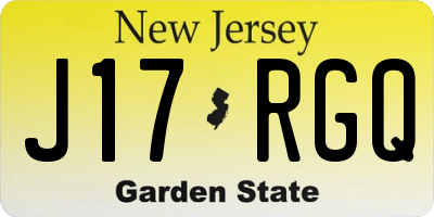 NJ license plate J17RGQ