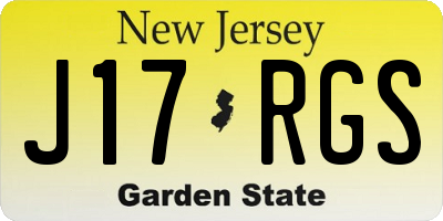 NJ license plate J17RGS