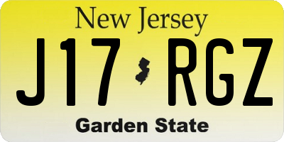 NJ license plate J17RGZ