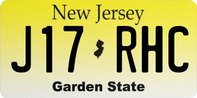 NJ license plate J17RHC