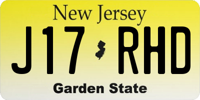 NJ license plate J17RHD