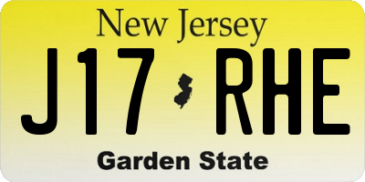 NJ license plate J17RHE