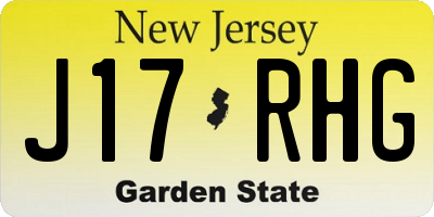 NJ license plate J17RHG