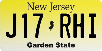 NJ license plate J17RHI