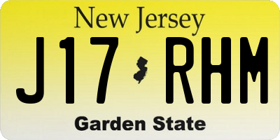 NJ license plate J17RHM