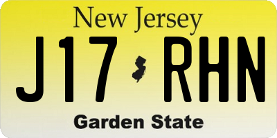 NJ license plate J17RHN