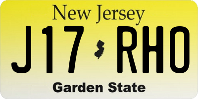 NJ license plate J17RHO