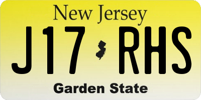 NJ license plate J17RHS