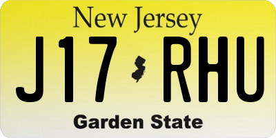 NJ license plate J17RHU