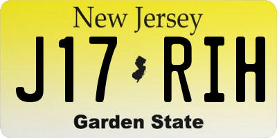 NJ license plate J17RIH