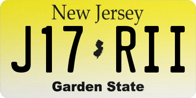 NJ license plate J17RII