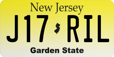 NJ license plate J17RIL
