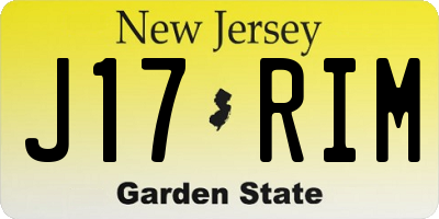 NJ license plate J17RIM