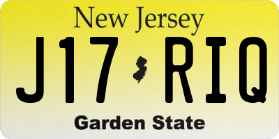 NJ license plate J17RIQ