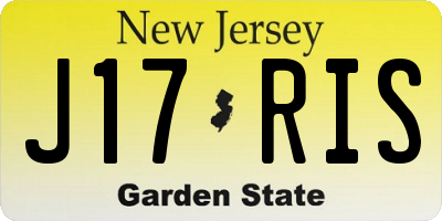 NJ license plate J17RIS
