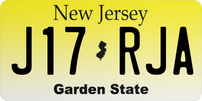 NJ license plate J17RJA