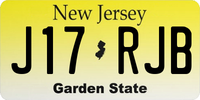 NJ license plate J17RJB
