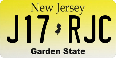 NJ license plate J17RJC