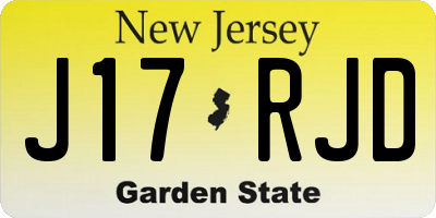 NJ license plate J17RJD