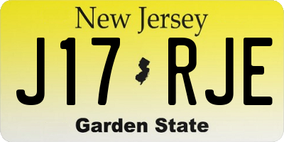 NJ license plate J17RJE