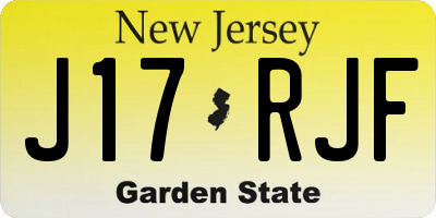 NJ license plate J17RJF