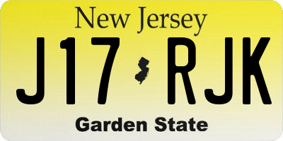 NJ license plate J17RJK