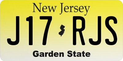 NJ license plate J17RJS