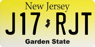 NJ license plate J17RJT