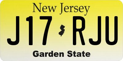 NJ license plate J17RJU