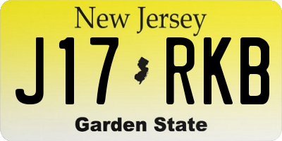 NJ license plate J17RKB