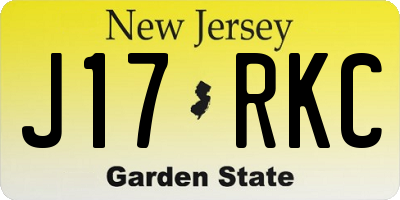 NJ license plate J17RKC