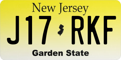 NJ license plate J17RKF
