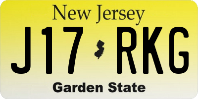 NJ license plate J17RKG