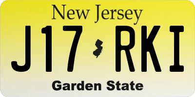 NJ license plate J17RKI