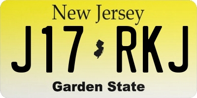 NJ license plate J17RKJ