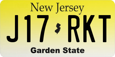 NJ license plate J17RKT