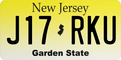 NJ license plate J17RKU