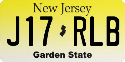 NJ license plate J17RLB