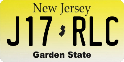 NJ license plate J17RLC