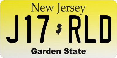 NJ license plate J17RLD