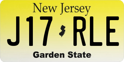 NJ license plate J17RLE