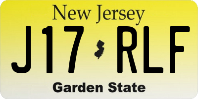NJ license plate J17RLF