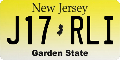 NJ license plate J17RLI