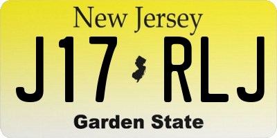 NJ license plate J17RLJ