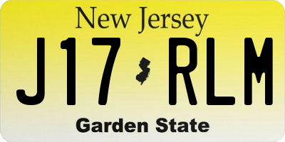 NJ license plate J17RLM