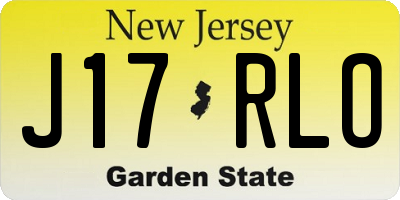 NJ license plate J17RLO