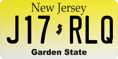 NJ license plate J17RLQ